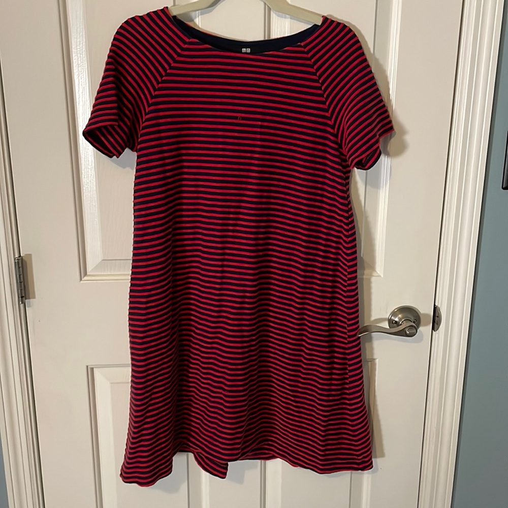 Navy and red stripped dress
